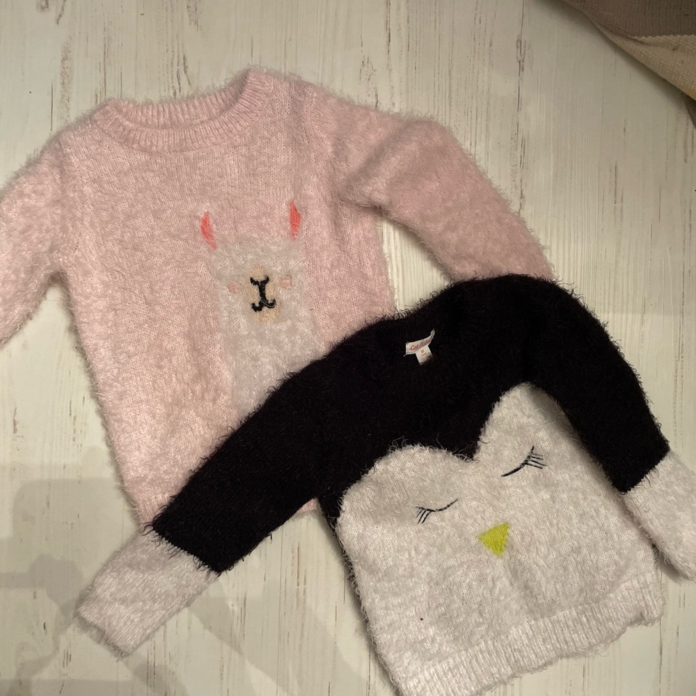 Cat and Jack cozy fuzzy sweaters! Like new size 3T